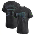 Jamed TB.Rays #57 Drew Rasmussen Player Black City Connect Home Limited Elite Stitched Jerseys