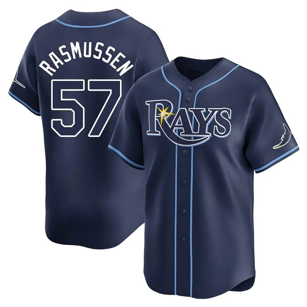 Jamed TB.Rays #57 Drew Rasmussen Player Navy Home Limited Stitched Jerseys