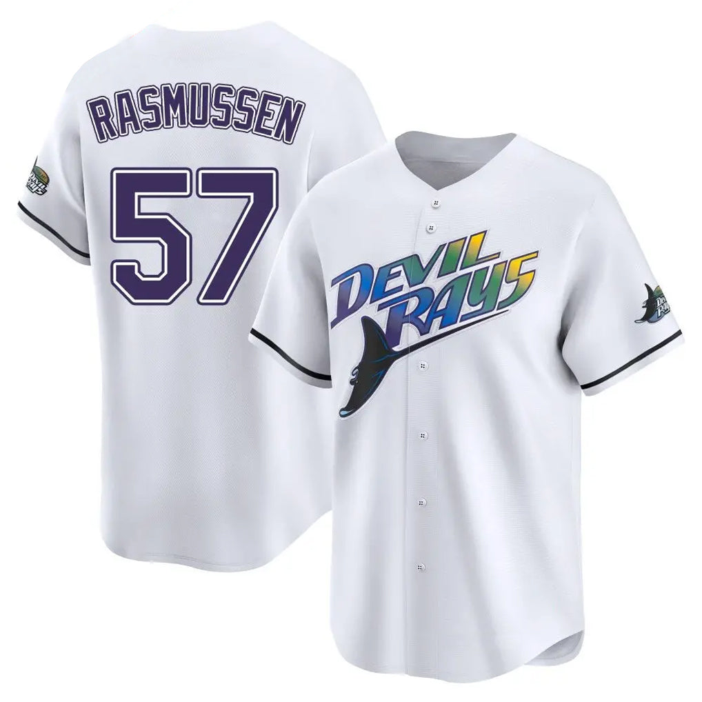 Jamed TB.Rays #57 Drew Rasmussen Player White City Connect Home Stitched Jerseys