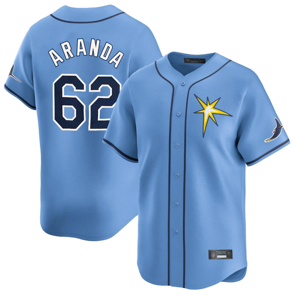 Jamed TB.Rays #62 Jonathan Aranda Player Light Blue Home Limited Stitched Jerseys