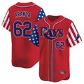 Jamed TB.Rays #62 Jonathan Aranda Player Red 2025 Independence Day Vapor Premier Limited Stitched Jerseys
