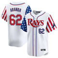 Jamed TB.Rays #62 Jonathan Aranda Player White 2025 Independence Day Vapor Premier Limited Stitched Jerseys