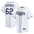 Jamed TB.Rays #62 Jonathan Aranda Player White Home Game Stitched Jerseys