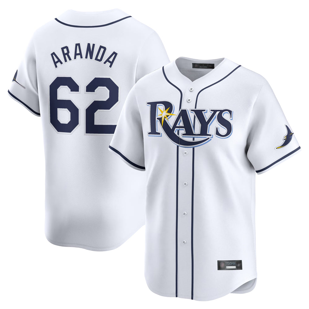 Jamed TB.Rays #62 Jonathan Aranda Player White Home Limited Stitched Jerseys