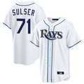 Jamed TB.Rays #71 Cole Sulser Player White Home Game Stitched Jerseys