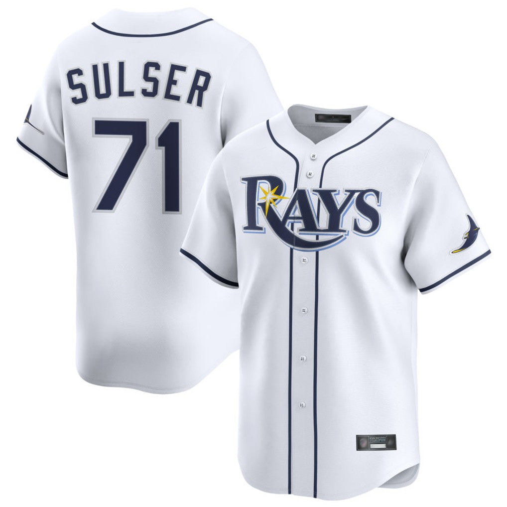 Jamed TB.Rays #71 Cole Sulser Player White Home Limited Stitched Jerseys