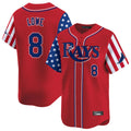 Jamed TB.Rays #8 Brandon Lowe Player Red 2025 Independence Day Vapor Premier Limited Stitched Jerseys