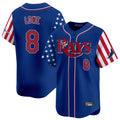 Jamed TB.Rays #8 Brandon Lowe Player Royal 2025 Independence Day Vapor Premier Limited Stitched Jerseys