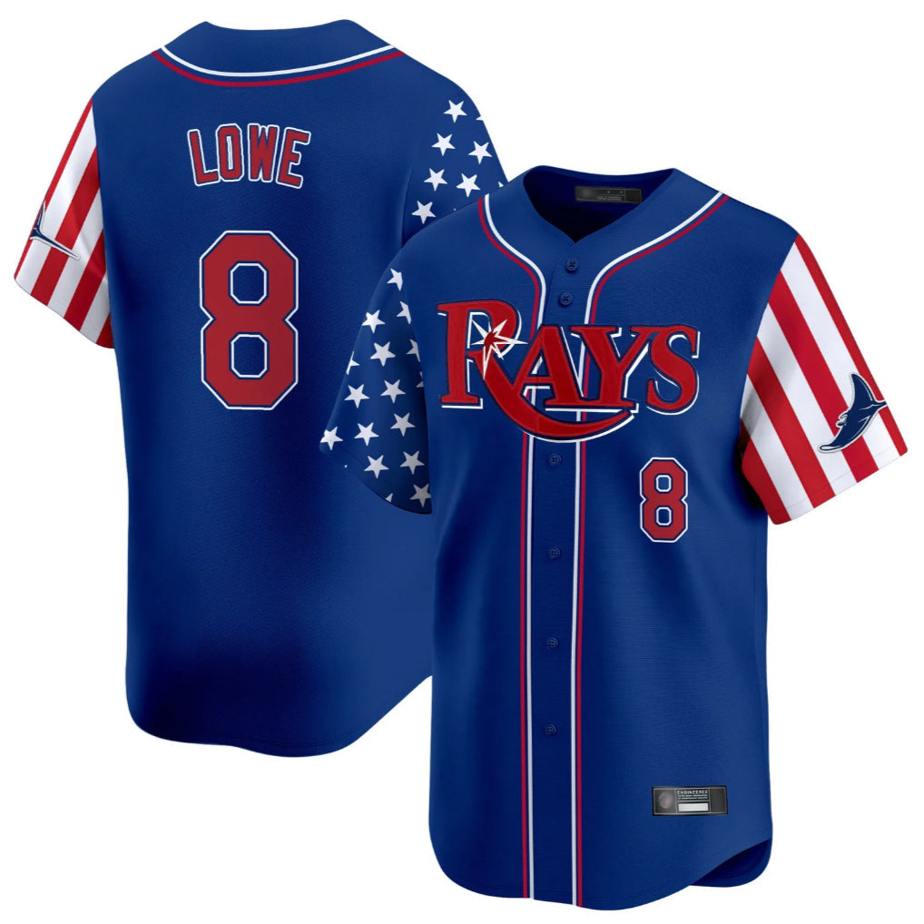 Jamed TB.Rays #8 Brandon Lowe Player Royal 2025 Independence Day Vapor Premier Limited Stitched Jerseys