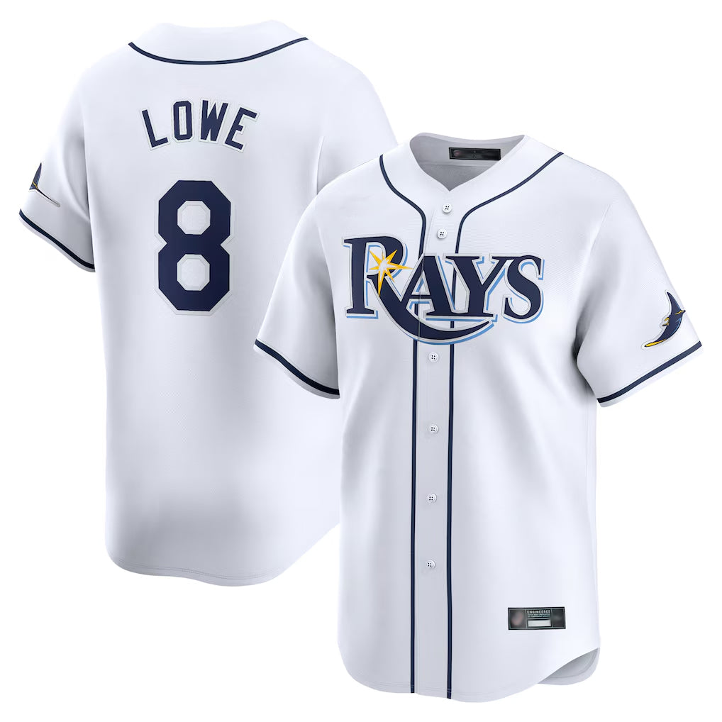 Jamed TB.Rays #8 Brandon Lowe Player White Home Limited Stitched Jerseys