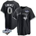 Jamed T.Blue Jays #0 Andres Gimenez Player Black 2025 World Series Game Stitched Jerseys