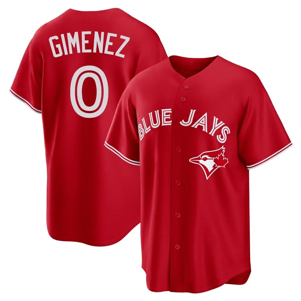 Jamed T.Blue Jays #0 Andres Gimenez Player Red Home Game Stitched Jerseys