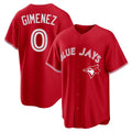 Jamed T.Blue Jays #0 Andres Gimenez Player Red Home Game Stitched Jerseys