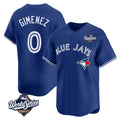 Jamed T.Blue Jays #0 Andres Gimenez Player Royal 2025 World Series Limited Stitched Jerseys