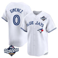 Jamed T.Blue Jays #0 Andres Gimenez Player White 2025 World Series Limited Stitched Jerseys