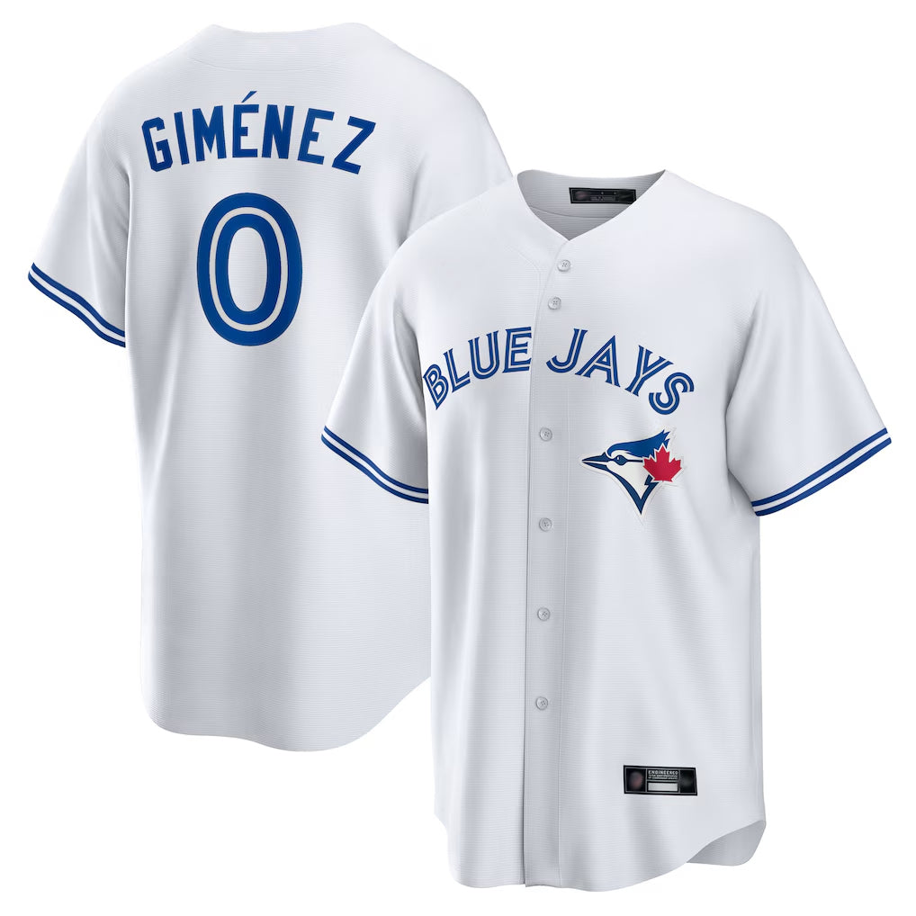 Jamed T.Blue Jays #0 Andres Gimenez Player White Home Game Stitched Jerseys