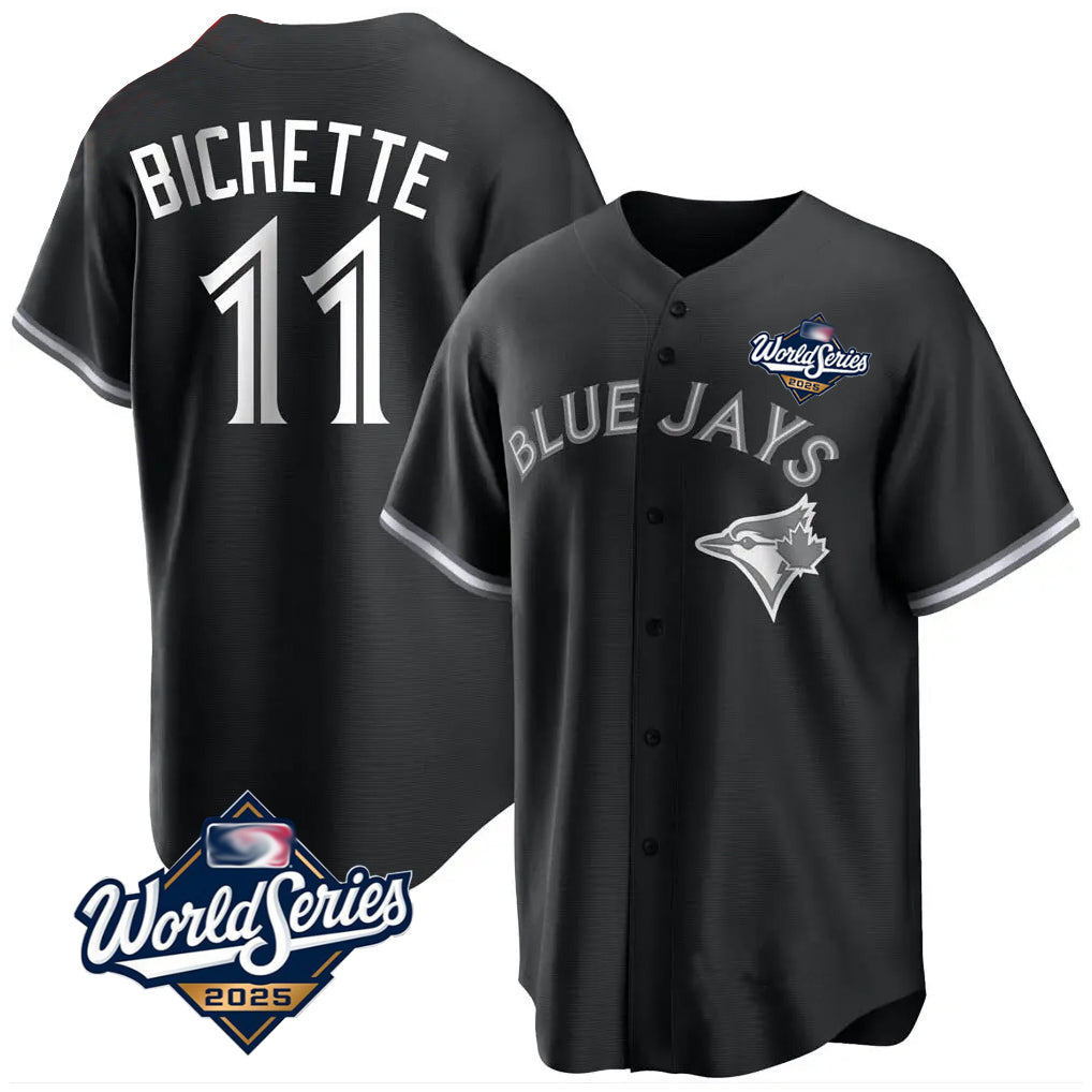 Jamed T.Blue Jays #11 Bo Bichette Player Black 2025 World Series Game Stitched Jerseys