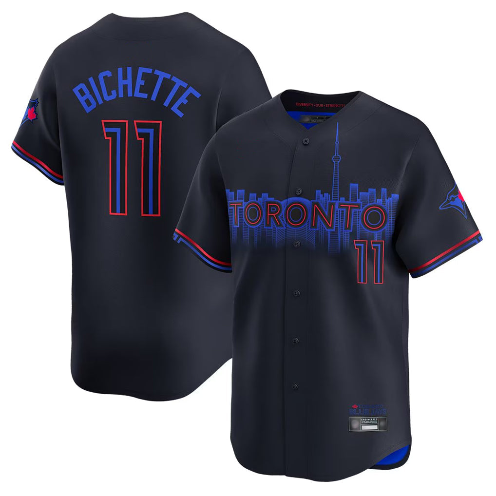 Jamed T.Blue Jays #11 Bo Bichette Player Black City Connect Limited Home Stitched Jerseys