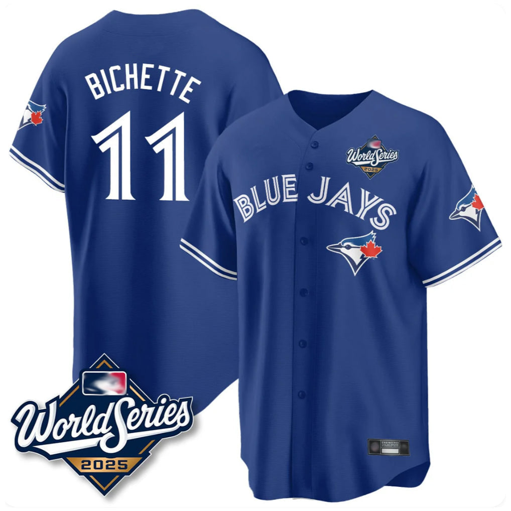 Jamed T.Blue Jays #11 Bo Bichette Player Royal 2025 World Series Limited Home Stitched Jerseys