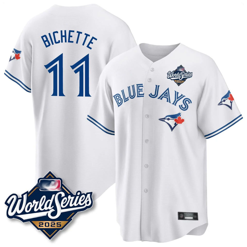 Jamed T.Blue Jays #11 Bo Bichette Player White 2025 World Series Game Stitched Jerseys