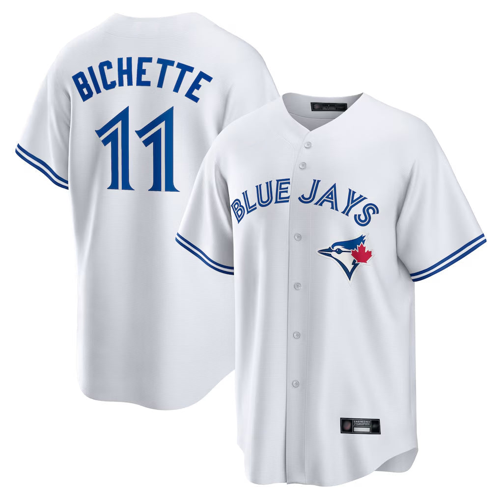 Jamed T.Blue Jays #11 Bo Bichette Player White Home Limited Stitched Jerseys