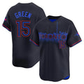 Jamed T.Blue Jays #15 Chad Green Player Black&Blue City Connect Limited Stitched Jerseys
