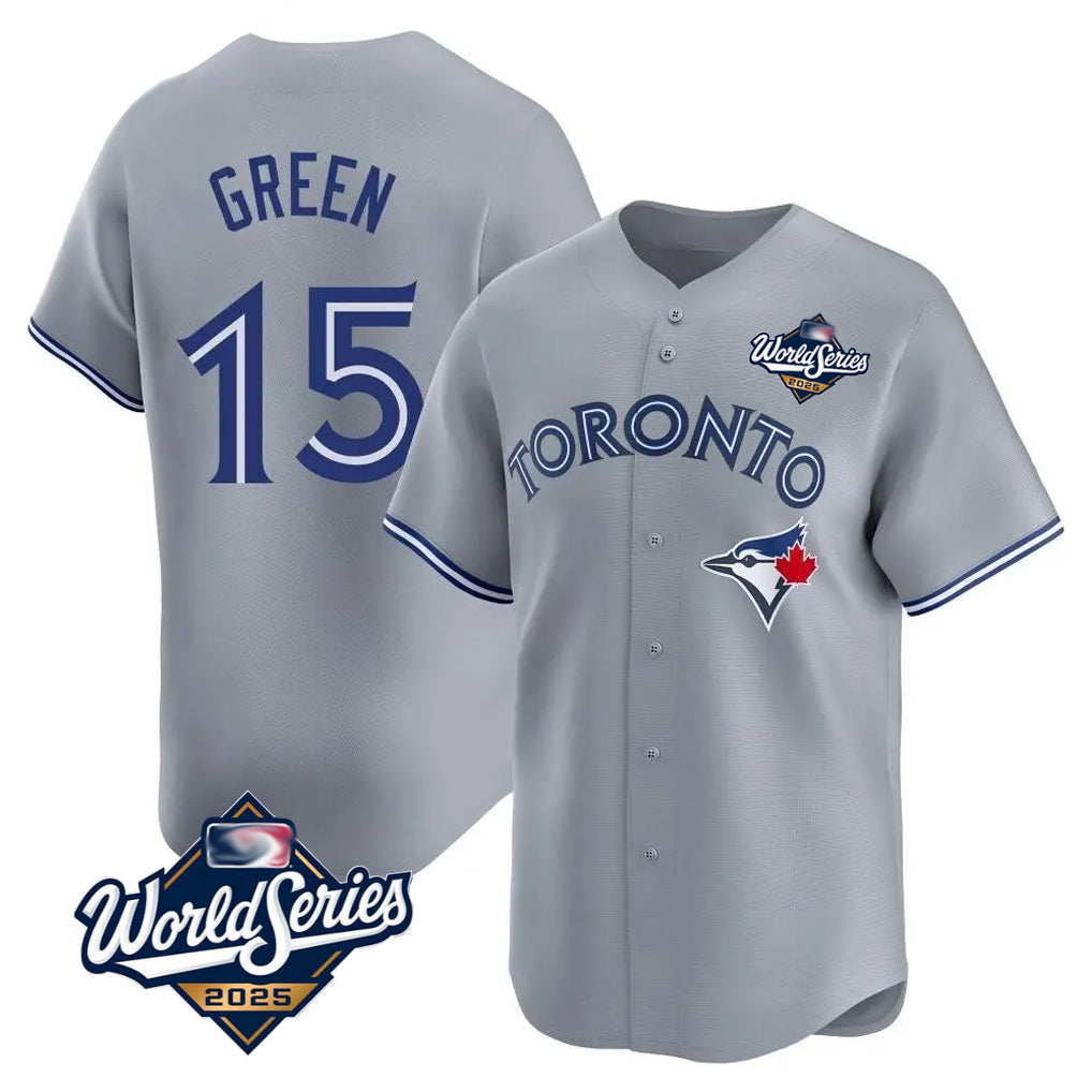 Jamed T.Blue Jays #15 Chad Green Player Gray 2025 World Series Home Limited Stitched Jerseys