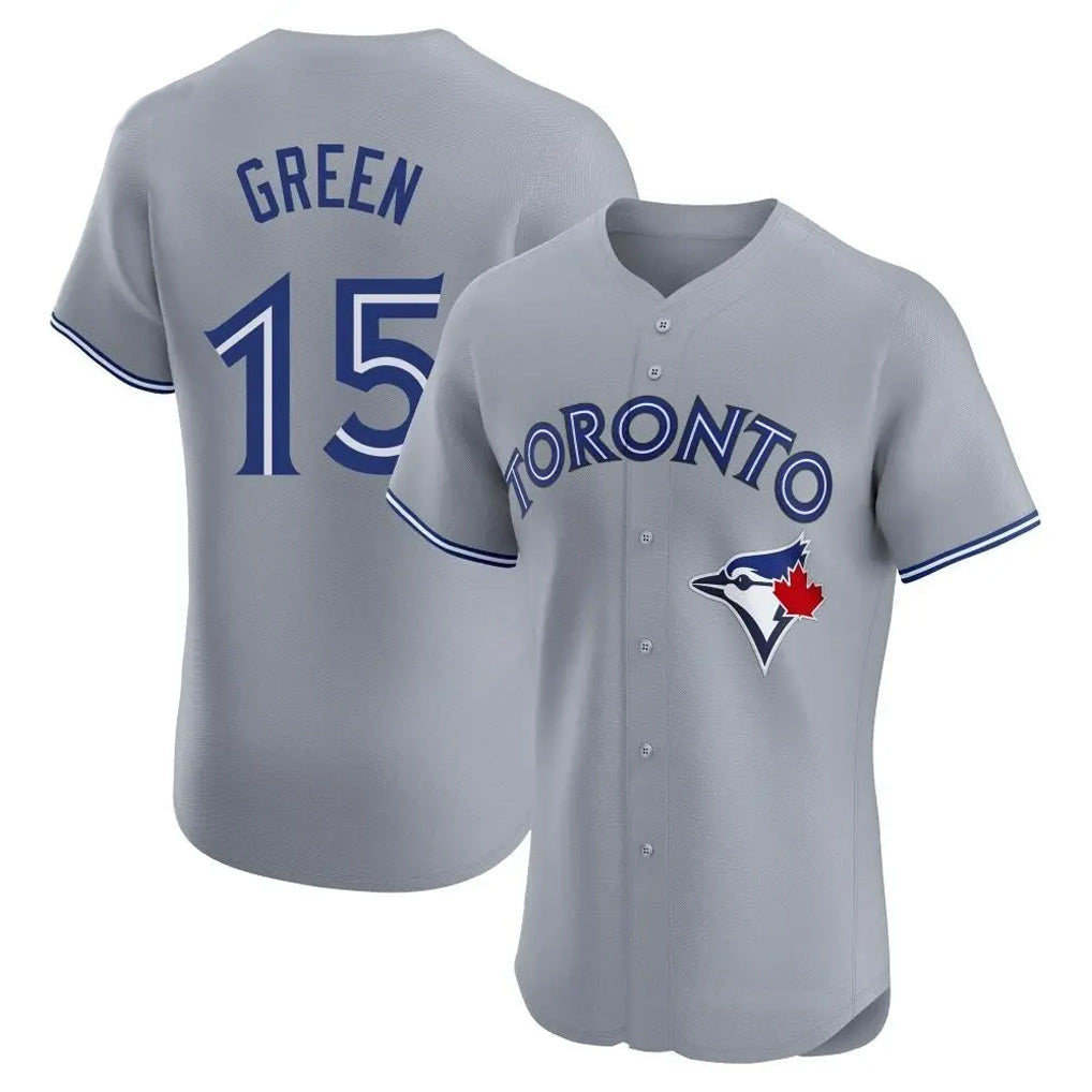 Jamed T.Blue Jays #15 Chad Green Player Gray Home Elite Limited Stitched Jerseys