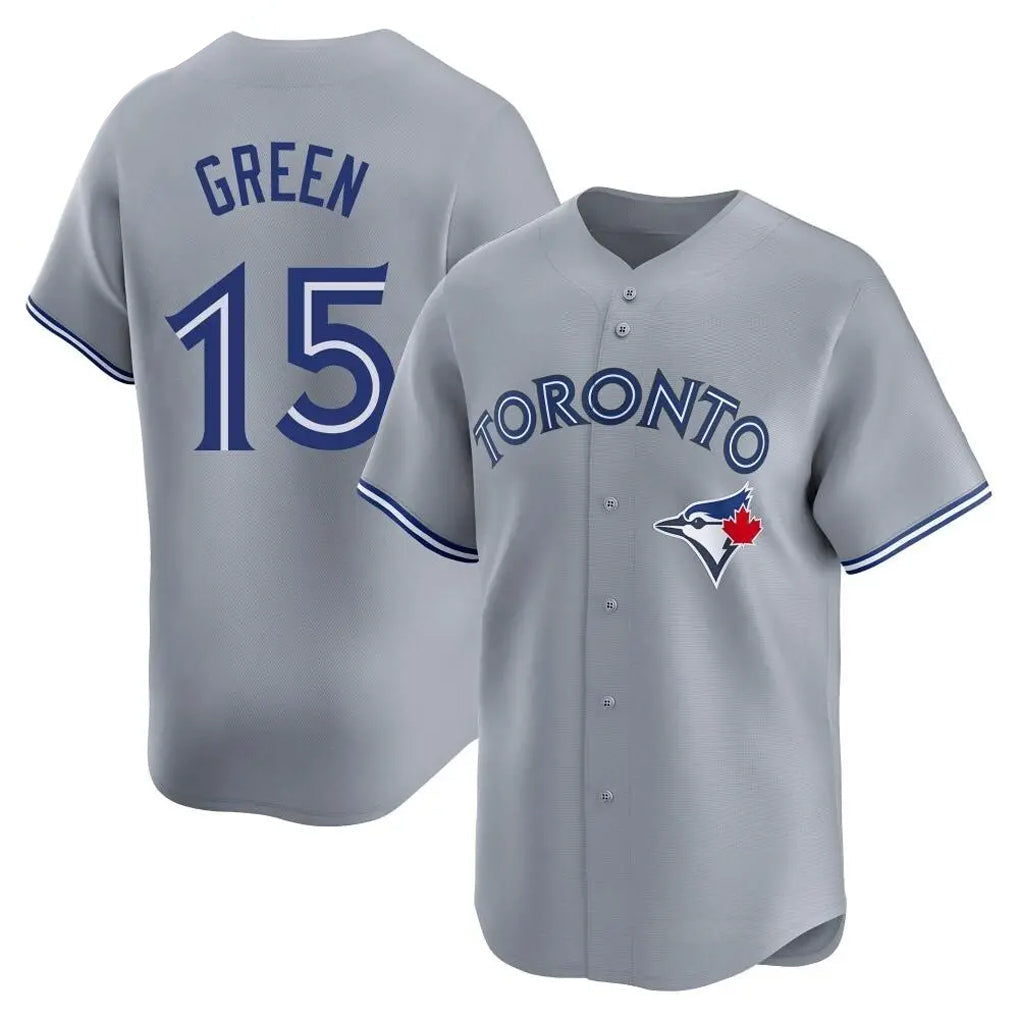 Jamed T.Blue Jays #15 Chad Green Player Gray Home Game Stitched Jerseys