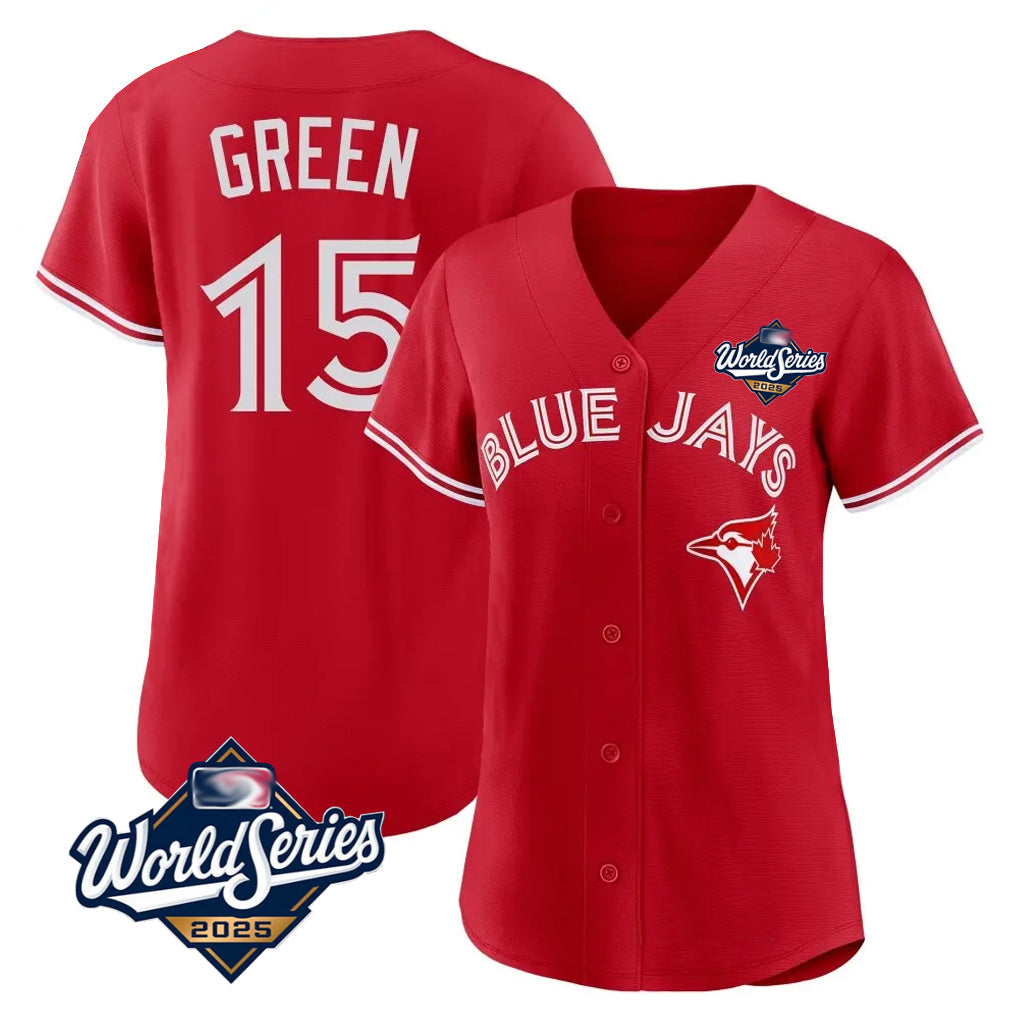 Jamed T.Blue Jays #15 Chad Green Player Red 2025 World Series Limited Stitched Jerseys