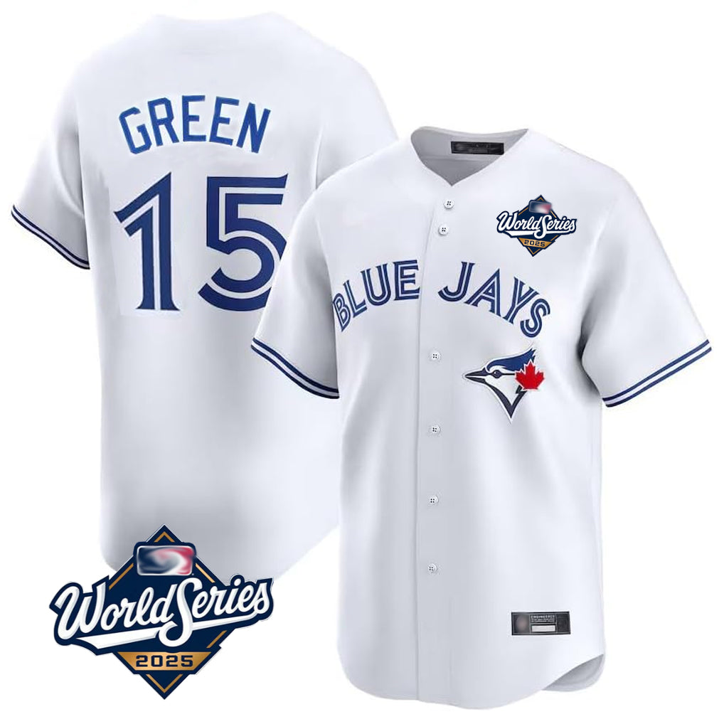 Jamed T.Blue Jays #15 Chad Green Player White 2025 World Series Limited Stitched Jerseys