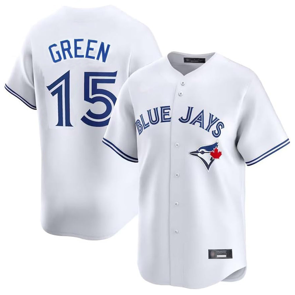 Jamed T.Blue Jays #15 Chad Green Player White Home Limited Stitched Jerseys