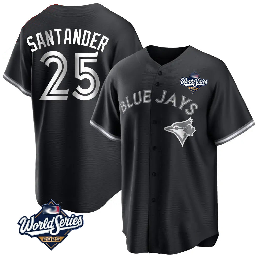 Jamed T.Blue Jays #25 Anthony Santander Player Black 2025 World Series City Connect Limited Stitched Jerseys