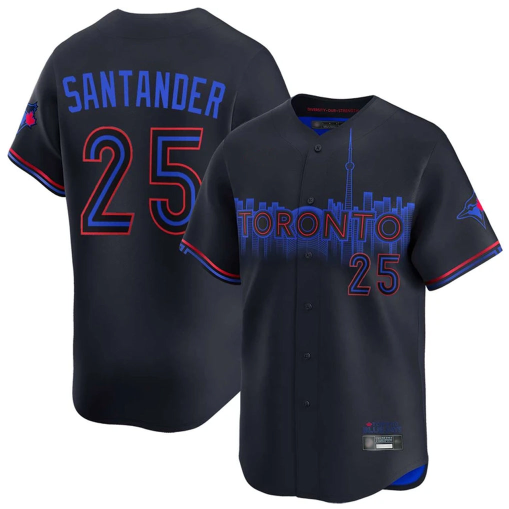 Jamed T.Blue Jays #25 Anthony Santander Player Black&Blue City Connect Limited Stitched Jerseys