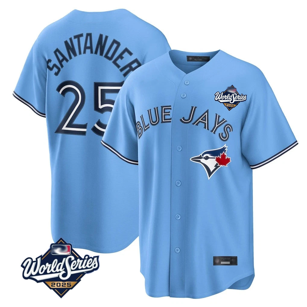 Jamed T.Blue Jays #25 Anthony Santander Player Blue 2025 World Series Home Limited Stitched Jerseys