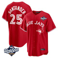 Jamed T.Blue Jays #25 Anthony Santander Player Red 2025 World Series Home Limited Stitched Jerseys