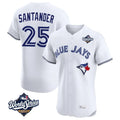 Jamed T.Blue Jays #25 Anthony Santander Player White 2025 World Series Elite Limited Home Stitched Jerseys
