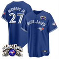 Jamed T.Blue Jays #27 Vladimir Guerrero Jr Player Navy 2025 American League All Stitched Jerseys