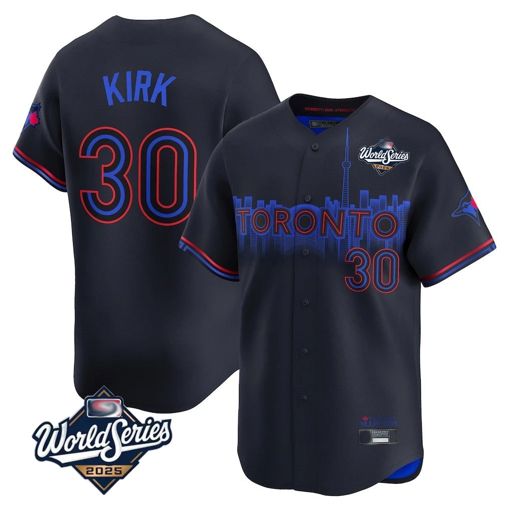 Jamed T.Blue Jays #30 Alejandro Kirk Player Black 2025 World Series City Connect Stitched Jerseys