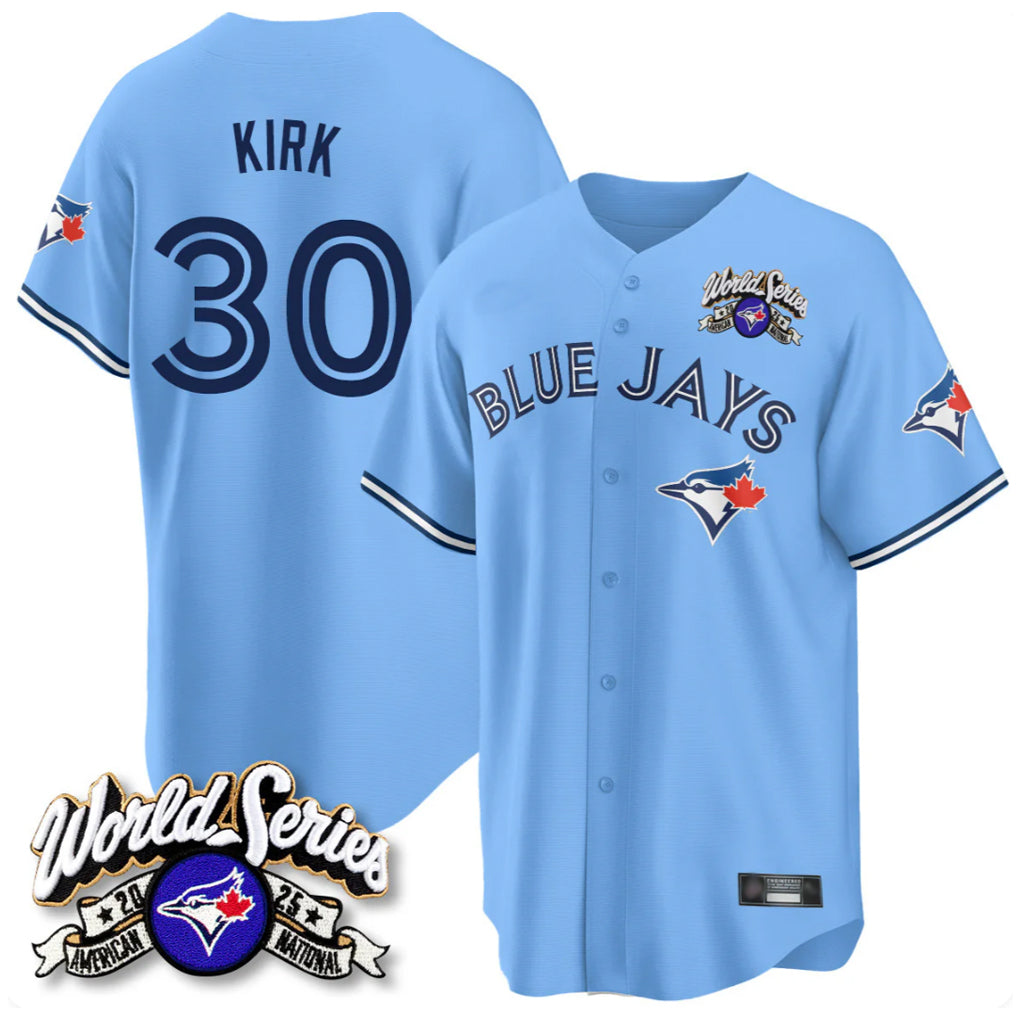Jamed T.Blue Jays #30 Alejandro Kirk Player Blue 2025 American League All Stitched Jerseys