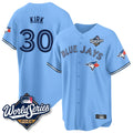 Jamed T.Blue Jays #30 Alejandro Kirk Player Blue 2025 World Series Limited Stitched Jerseys