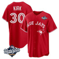 Jamed T.Blue Jays #30 Alejandro Kirk Player Red 2025 World Series Home Limited Stitched Jerseys