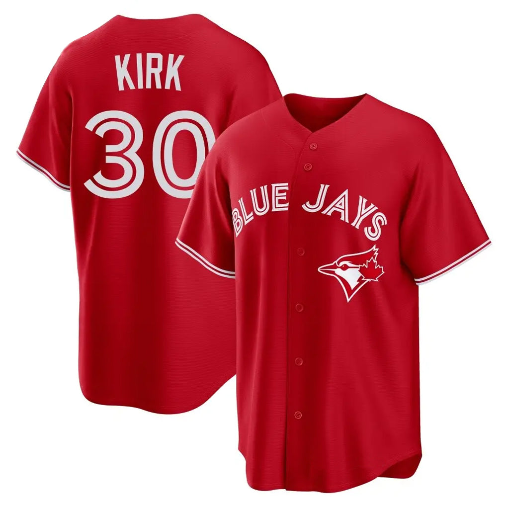 Jamed T.Blue Jays #30 Alejandro Kirk Player Red Home Game Stitched Jerseys