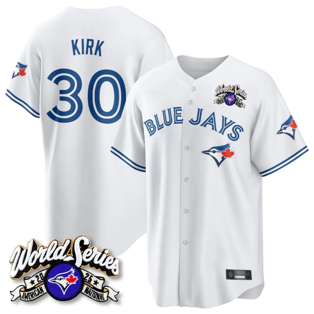 Jamed T.Blue Jays #30 Alejandro Kirk Player White 2025 American League All Stitched Jerseys