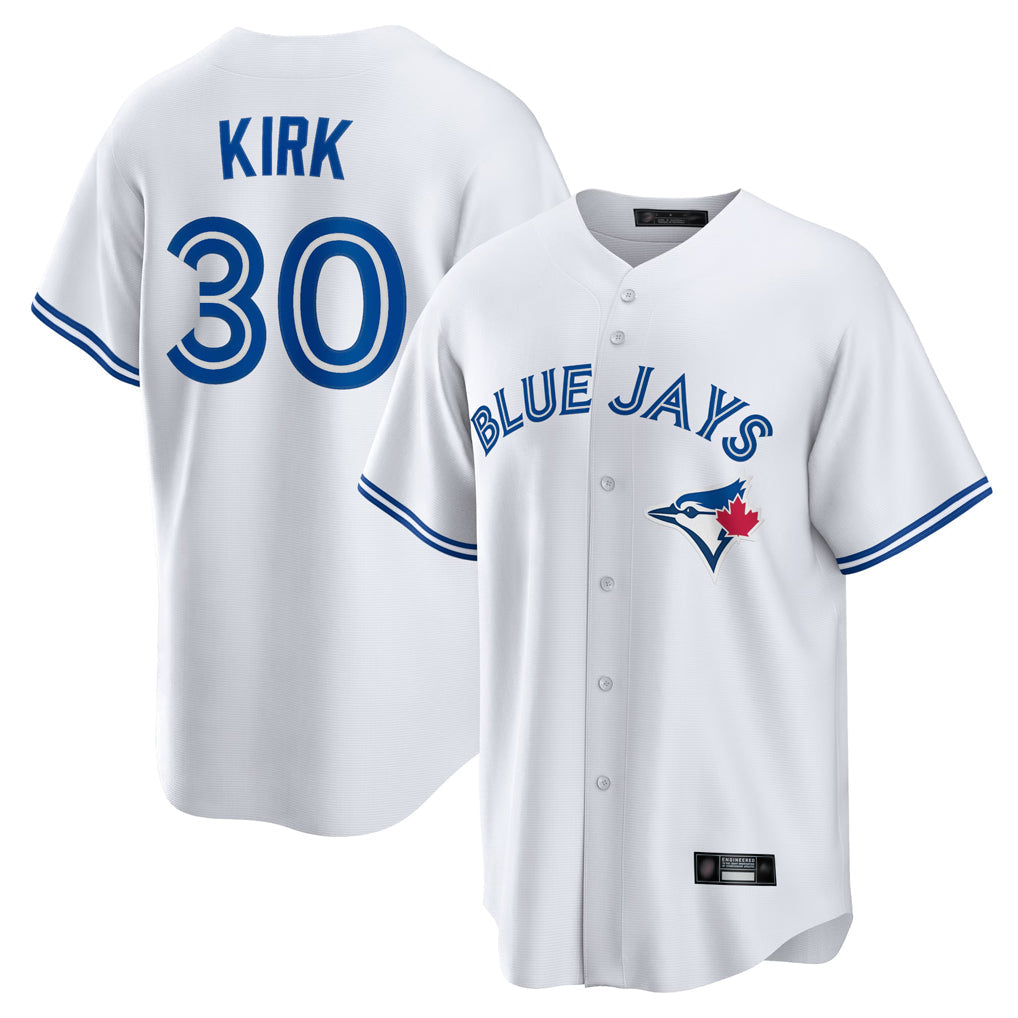 Jamed T.Blue Jays #30 Alejandro Kirk Player White Home Game Stitched Jerseys