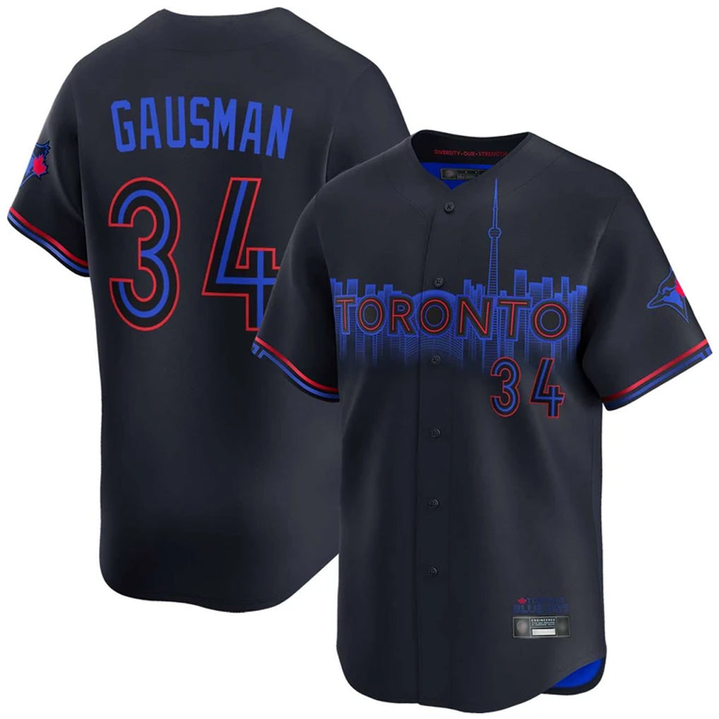Jamed T.Blue Jays #34 Kevin Gausman Player Black City Connect Stitched Jerseys