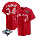 Jamed T.Blue Jays #34 Kevin Gausman Player Red 2025 American League All Stitched Jerseys