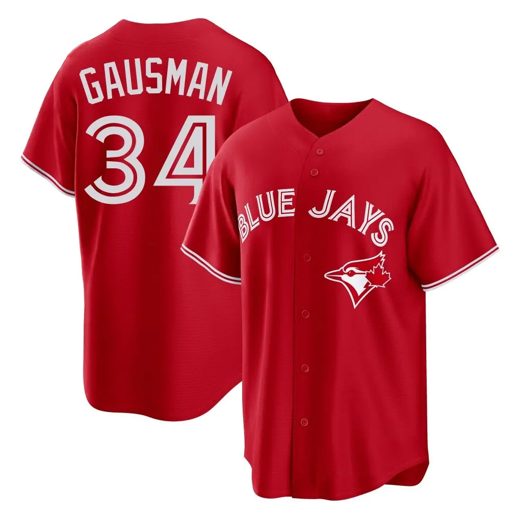 Jamed T.Blue Jays #34 Kevin Gausman Player Red Home Limited Stitched Jerseys
