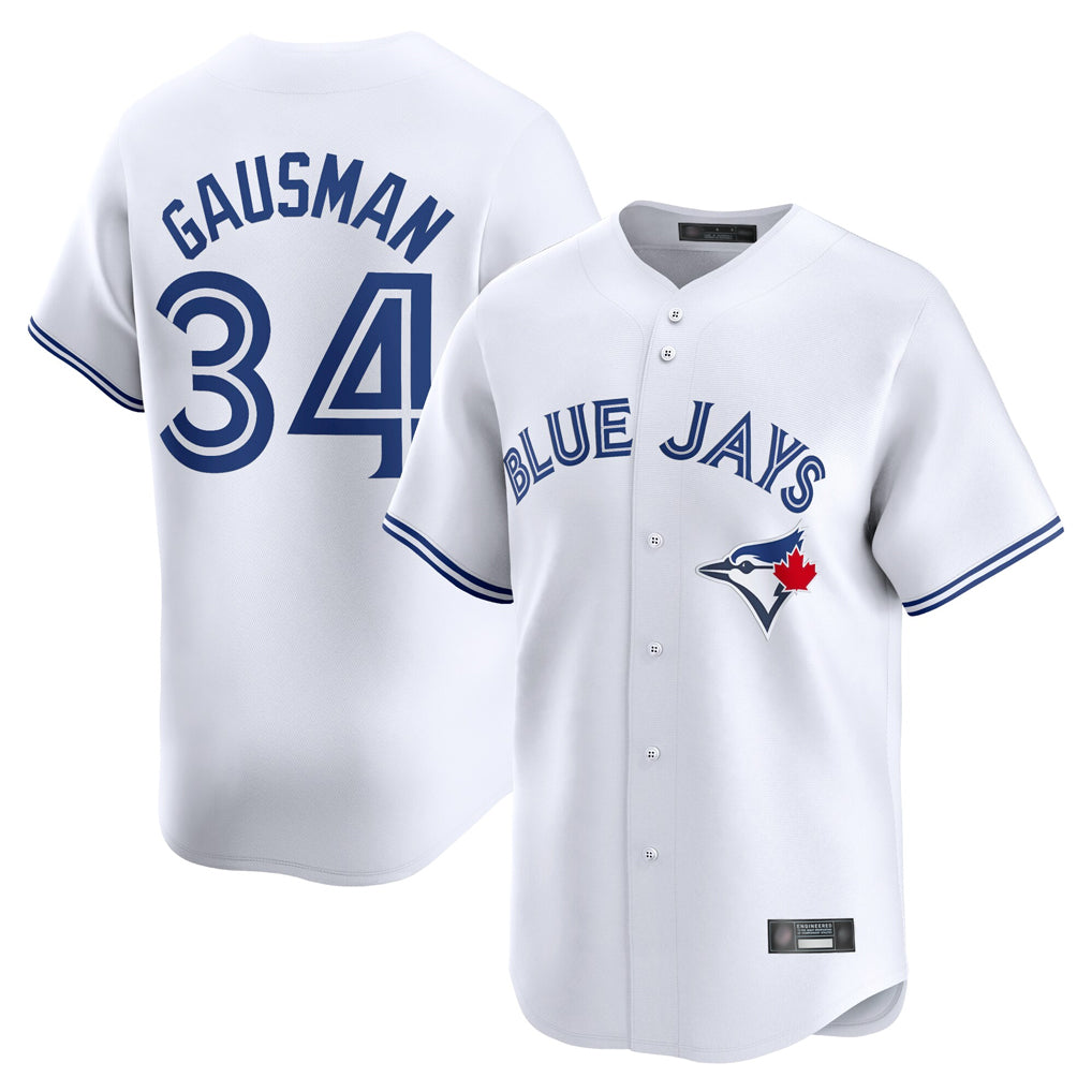 Jamed T.Blue Jays #34 Kevin Gausman Player White Home Limited Stitched Jerseys