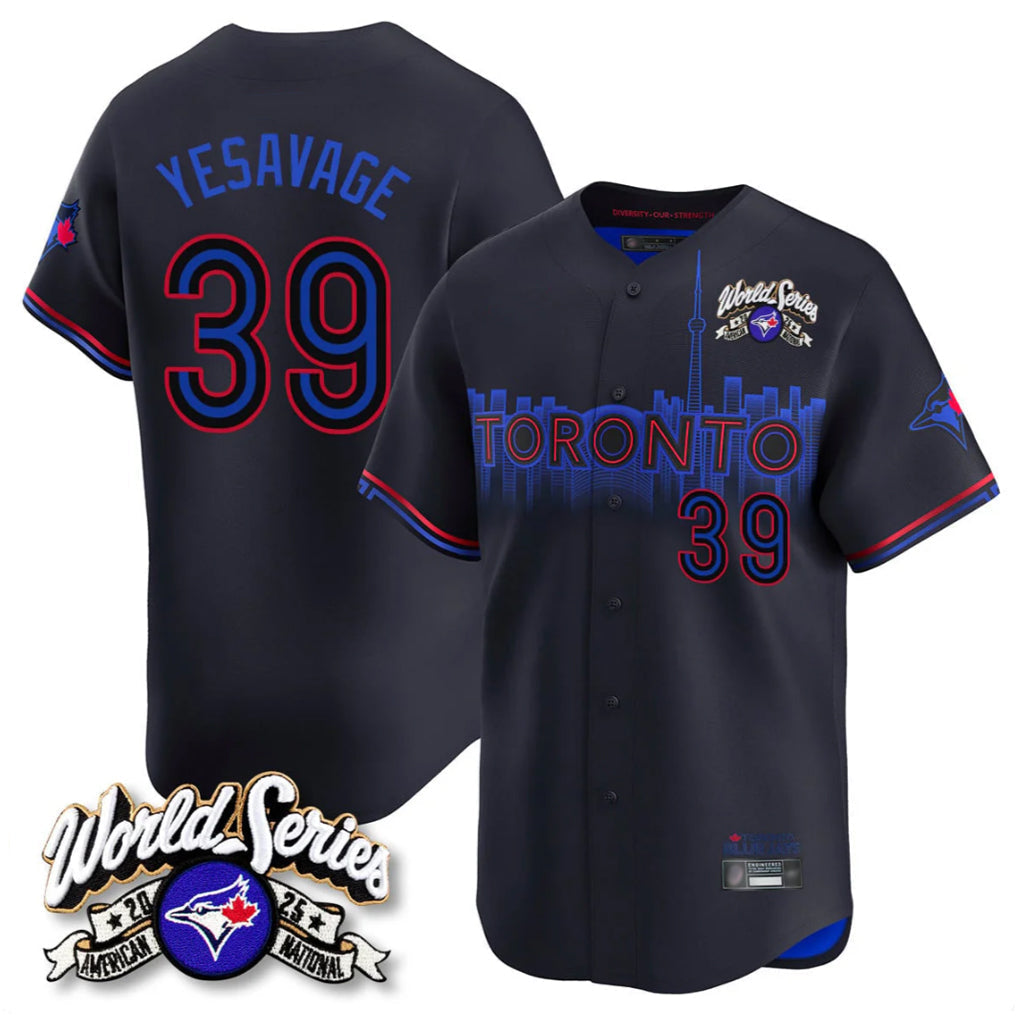 Jamed T.Blue Jays #39 Trey Yesavage Player Black 2025 American League Limited All Stitched Jerseys